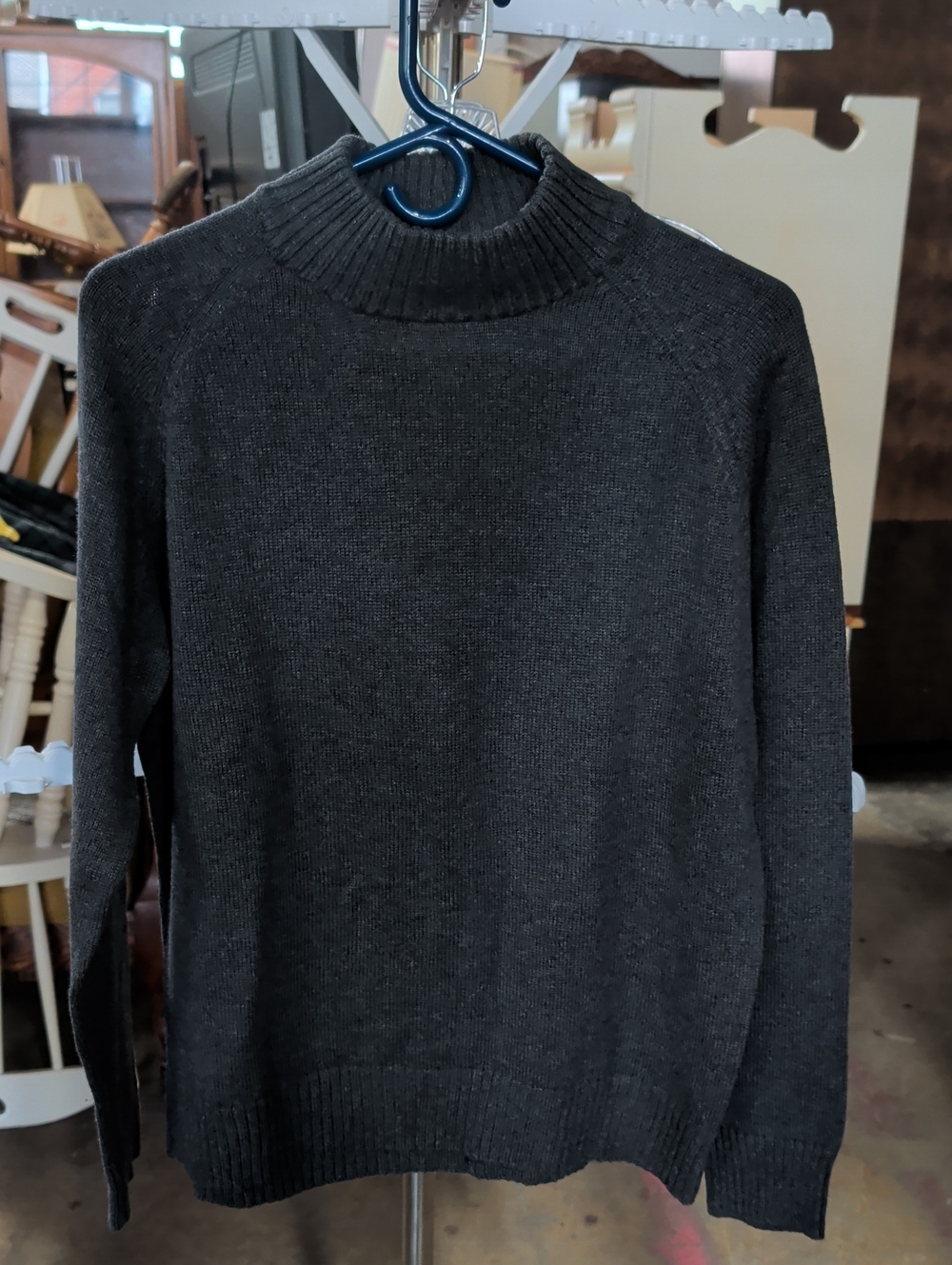 JEANNE PIERRE Dark Charcoal Turtleneck Sweater